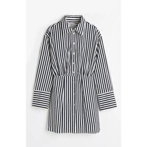 H&M Shirt Dress Button Up Striped Blue And White Size S Shirt Dress